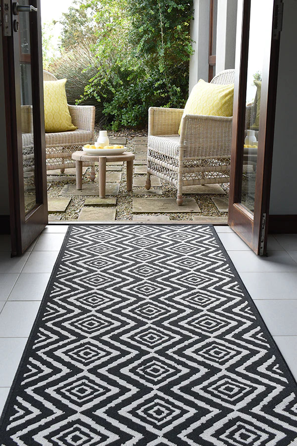 KELIM BLACK Reversible Rug & Runner