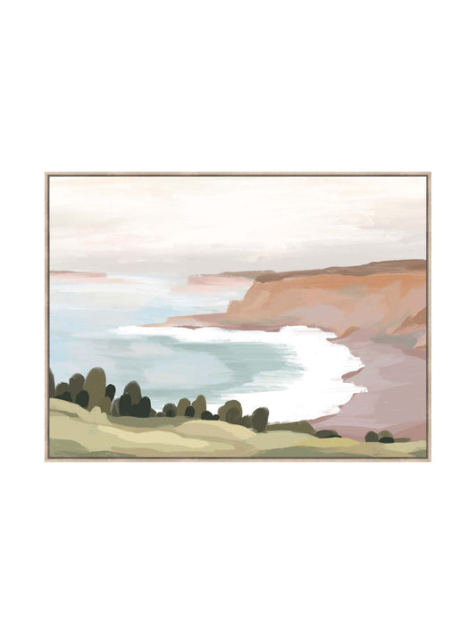 Coastal Cliff Wall Art in Sunset