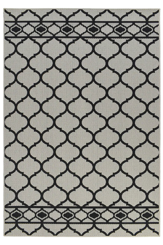 LATTICE WHITE WITH BLACK Rug & Runner